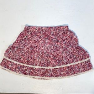 🔵Forever 21 Tiered Paisley Skirt Pink Sz Sm